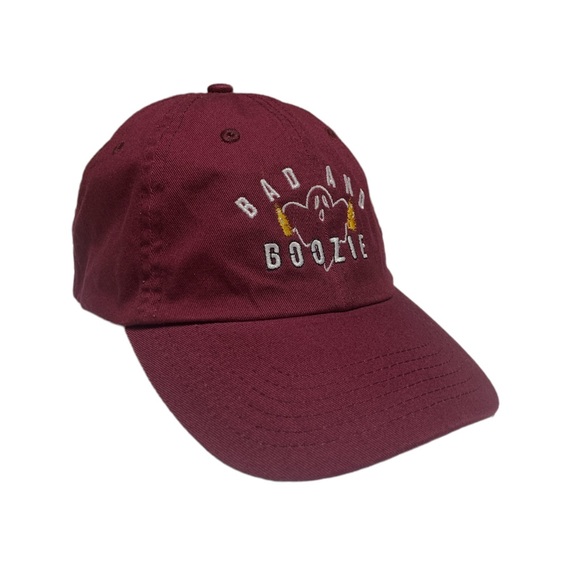 Maroon - Bad and Boozie Embroidered 6 Panel Baseball dad cap - Picture 2 of 3